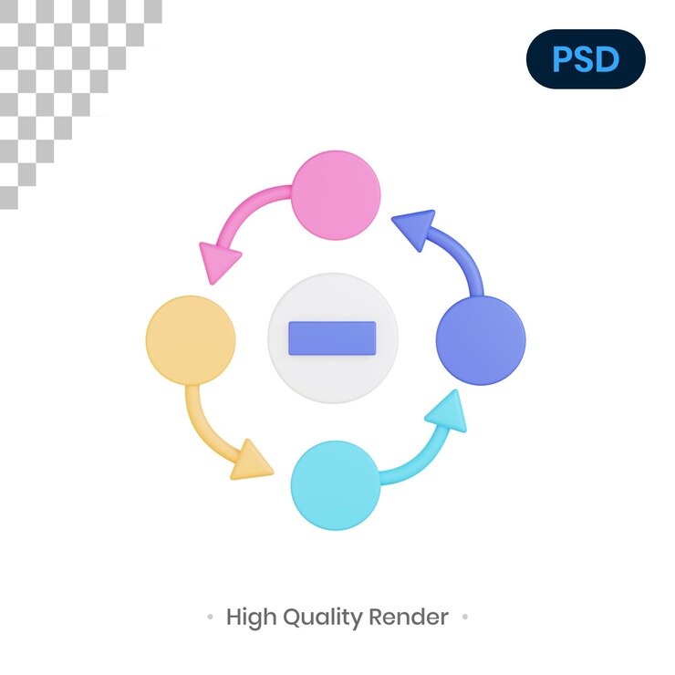 PSD infographic 3d render illustration premium psd
