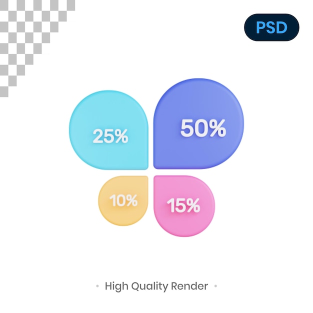 PSD illustrazione di rendering 3d infografica psd premium