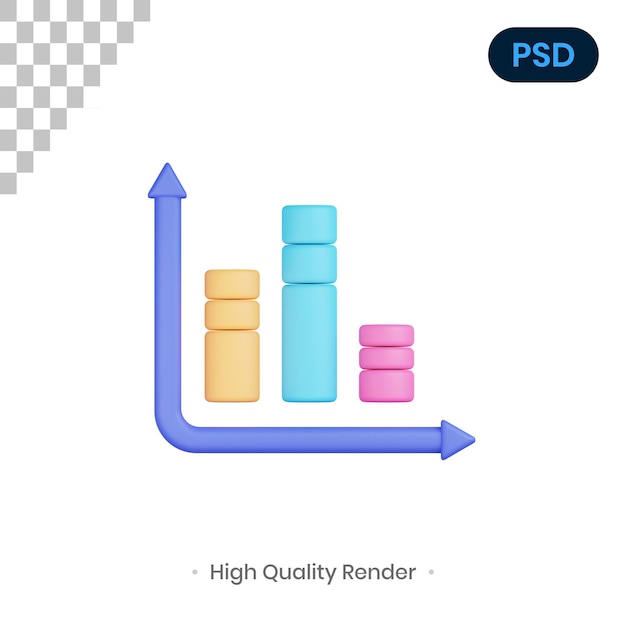 Illustrazione di rendering 3d infografica psd premium