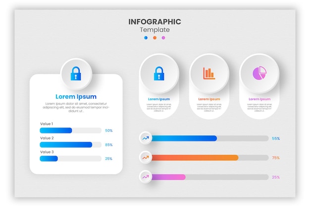 infographic design chart template percentage stats
