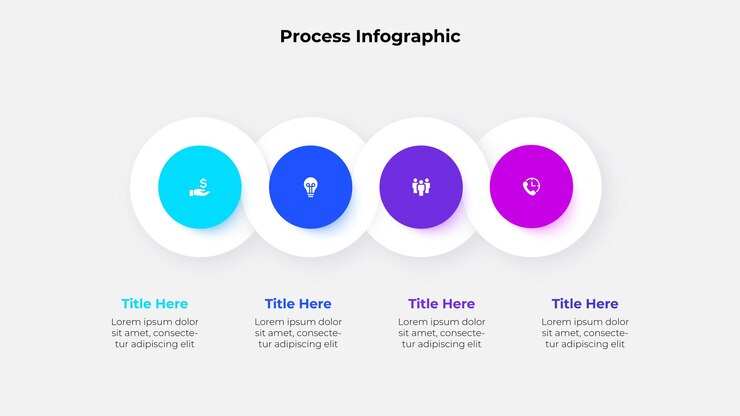 PSD infographic design showcasing circular elements for presentations reports and diagrams