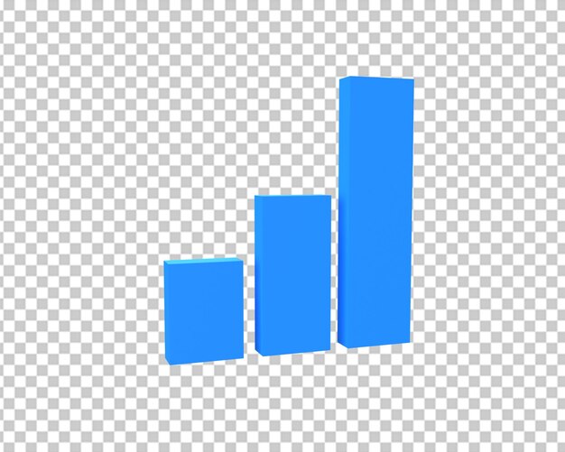 PSD infographic growth chart blue icon 3d rendering