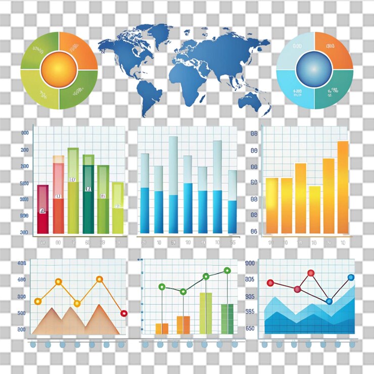 PSD infographic isolated on transparent background
