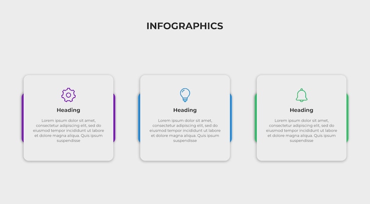 PSD infographic label design template with icons and 3 options or steps