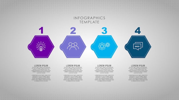 PSD infographic sjabloon voor stappen in bedrijfsprocessen