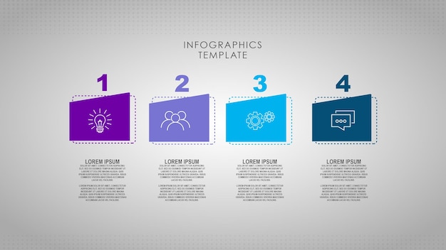 infographic sjabloon voor stappen in bedrijfsprocessen