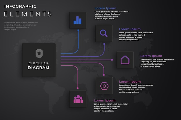 PSD template infografica