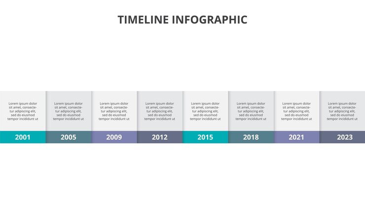 PSD infographic timeline presentation banners with 6 options parts steps or processes