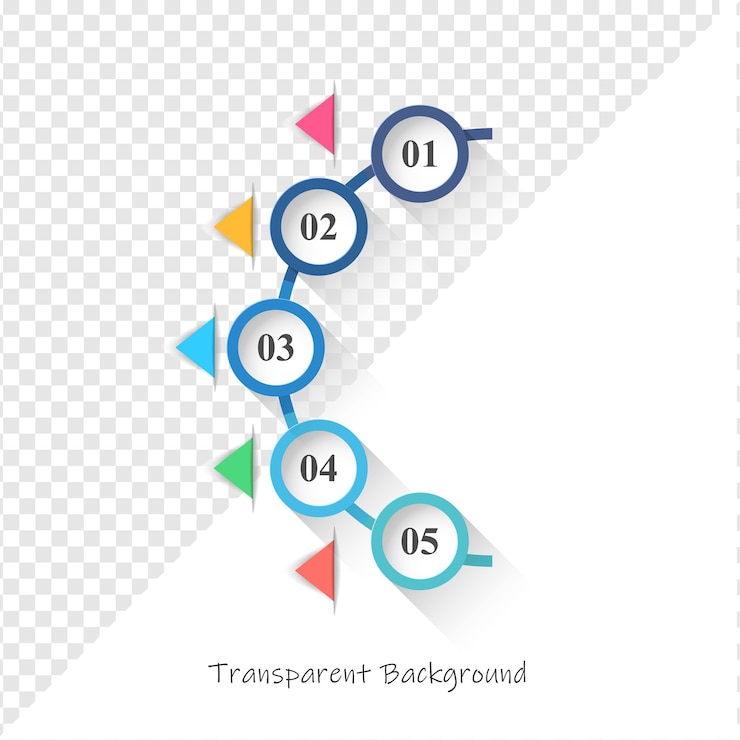 PSD infographic timeline with numbered steps
