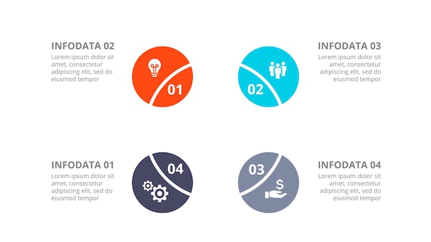 PSD infographic voor presentatiesdia bedrijfsconcept met 4 opties