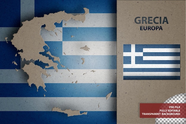 PSD infografica con mappa e bandiera della grecia