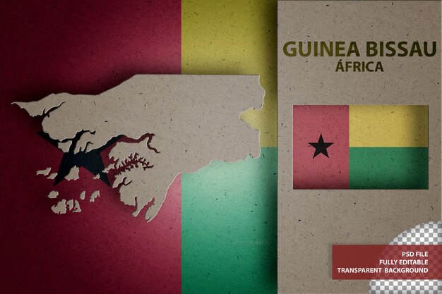 infographic with map and flag of guinea bissau