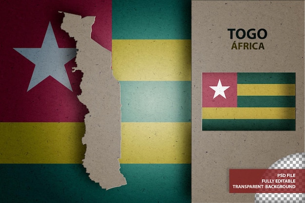 infographic with map and flag of togo