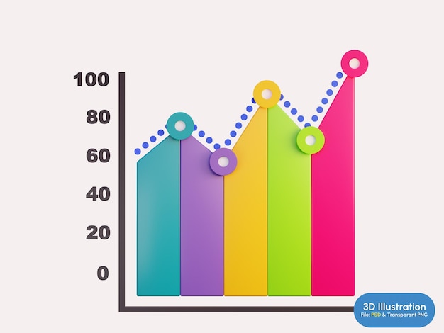 PSD infographics charts 3d illustration