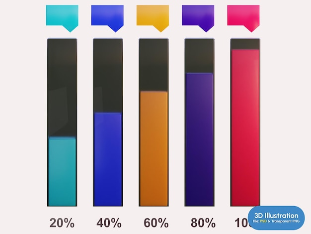 PSD grafici infografici illustrazione 3d