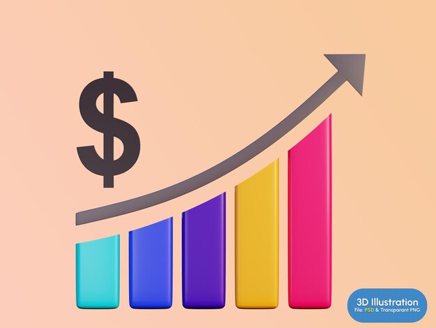 PSD infographics charts 3d illustration