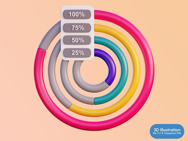 Infographics grafieken 3D illustratie