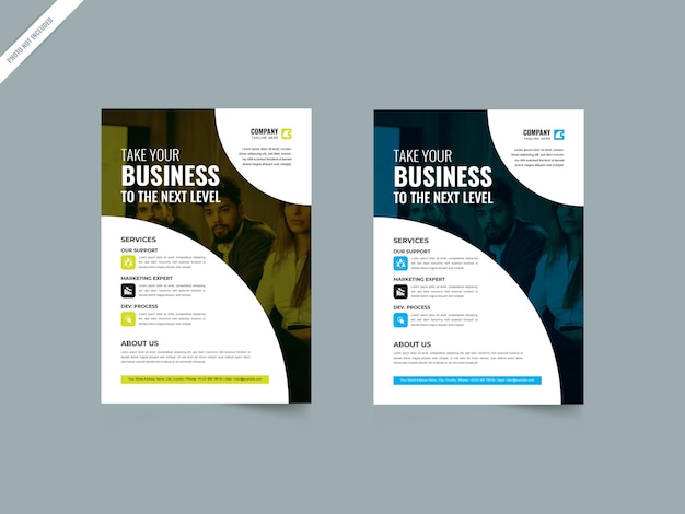 PSD stili di infografica business flyer design