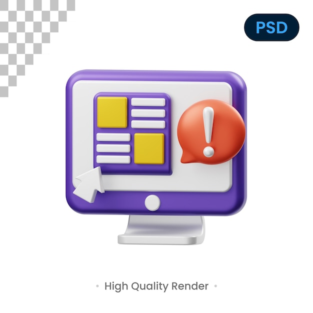 Informazioni 3d render illustrazione psd premium