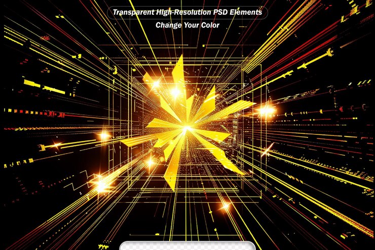 PSD 信息爆发系列 箭头和分形元素的爆炸排列