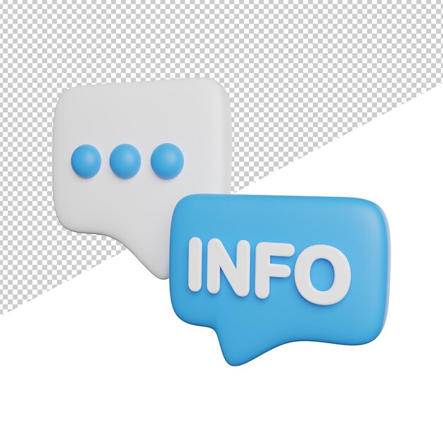 Information conversation center side view 3d rendering icon illustration on transparent background