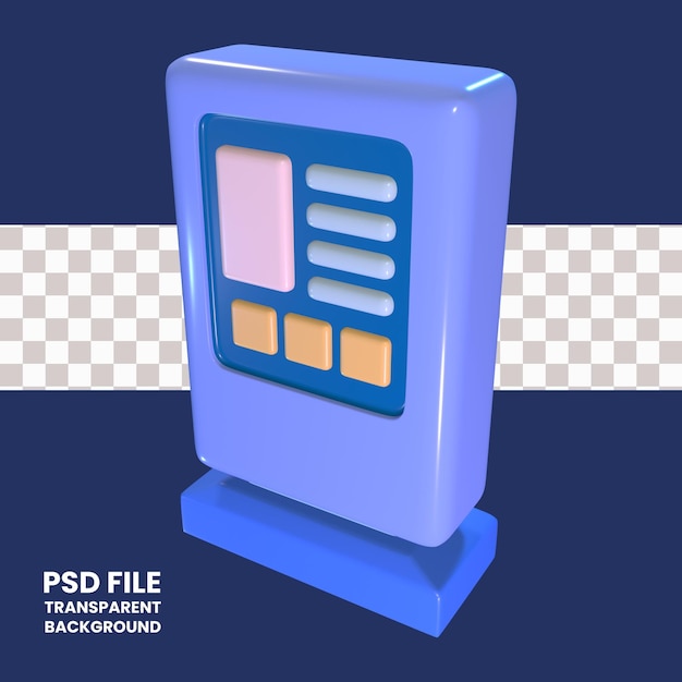 information kiosk 3d illustration icon