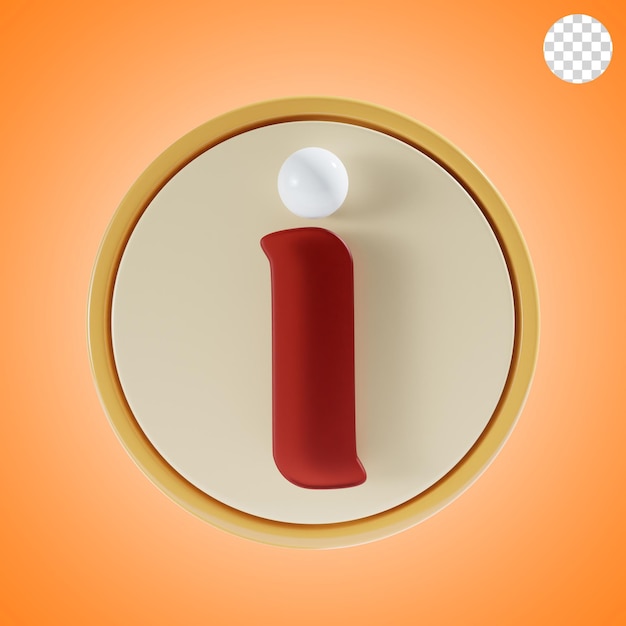 information with round background 3d icon