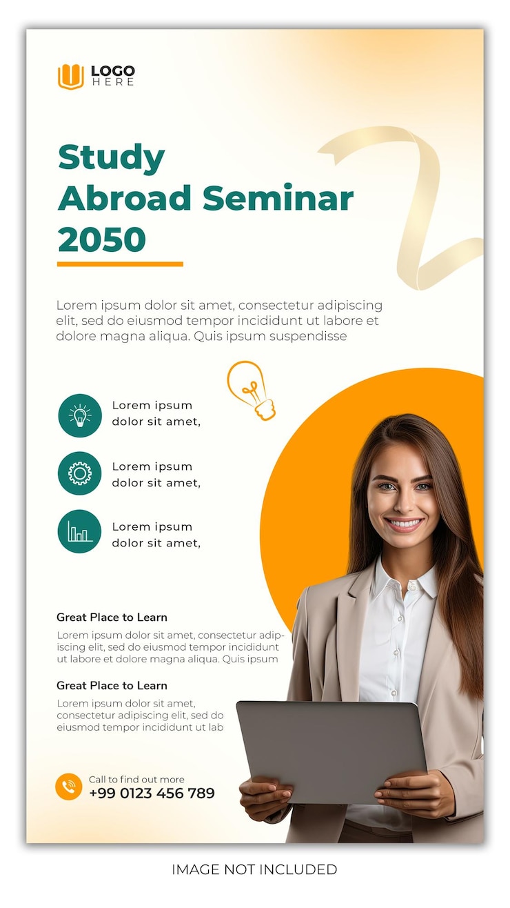 PSD informative study abroad seminar education opportunities download psd template