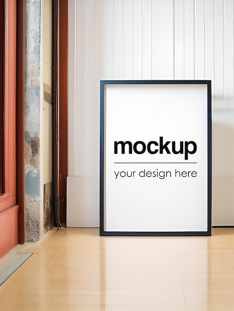 Ingelijste Poster Mockup Interieur Render Illustratie Hedendaagse Kunst Showcase