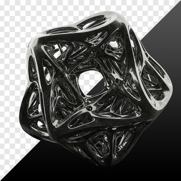 Ingewikkelde 3D-rendering van een futuristische geometrische structuur
