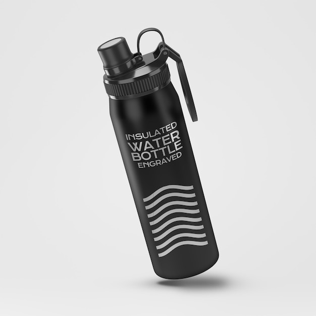 Ingraveerde mock-up van een herbruikbare geïsoleerde waterfles