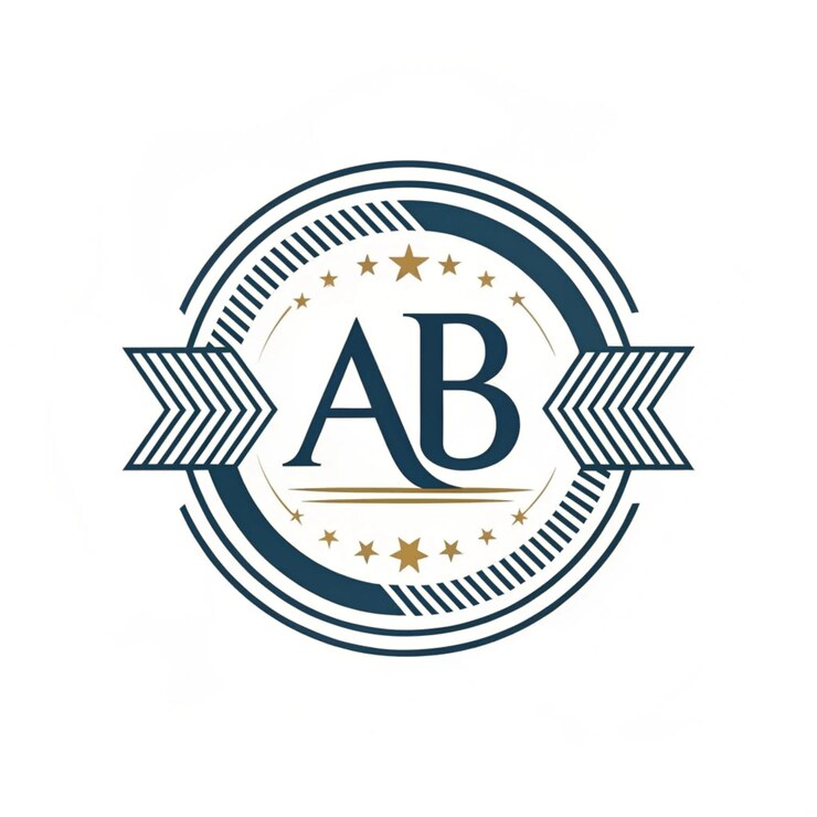 PSD initial letter ab logo design vector
