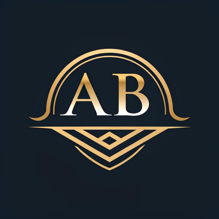PSD initial letter ab logo design vector