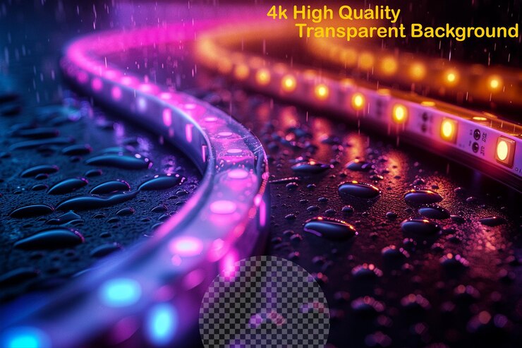 PSD inject energy into your designs with neon brilliance on transparent background