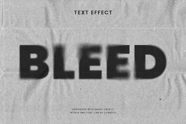 PSD ink bleed text effect template