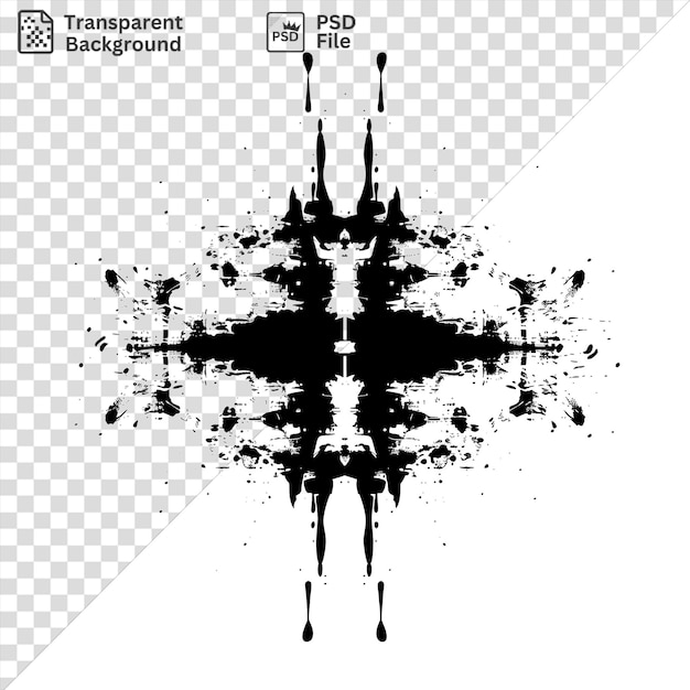 Ink blot patterns vector symbol rorschach black and white a cross with ink blots