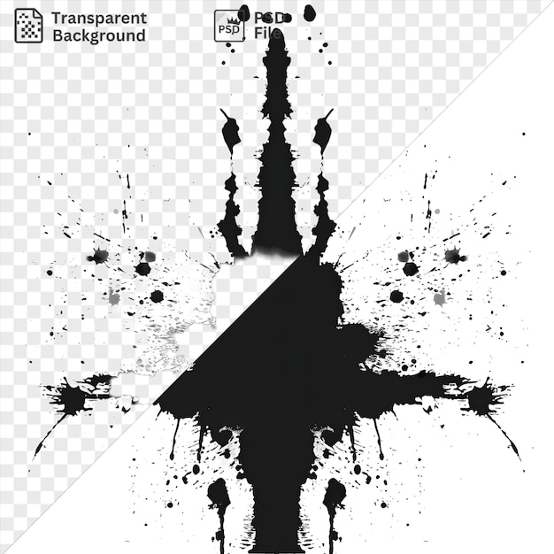 PSD ink blot patterns vector symbol rorschach black and white the iconic eiffel tower