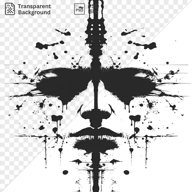 Ink blot patterns vector symbol rorschach black and white a mans face