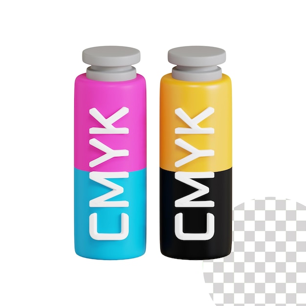 PSD ink bottle 3d illustration