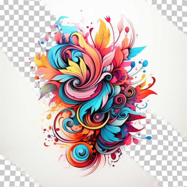 PSD ink design on skin transparent background