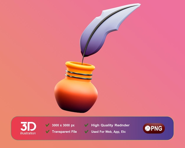 PSD インク アイコン 3d