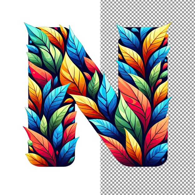 PSD ink and natures alphabet a symphony of colorful foliage