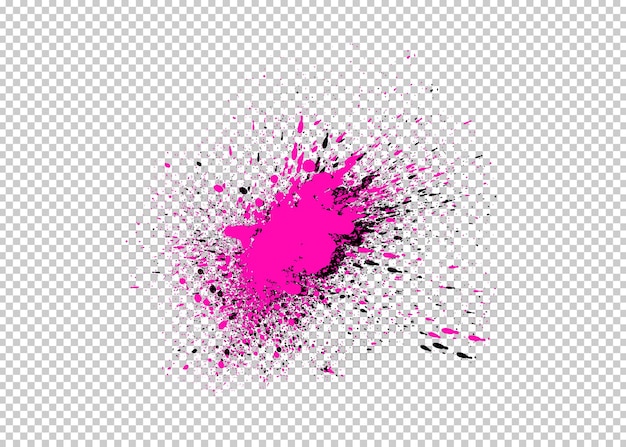 Ink splashes isolated transparency background.