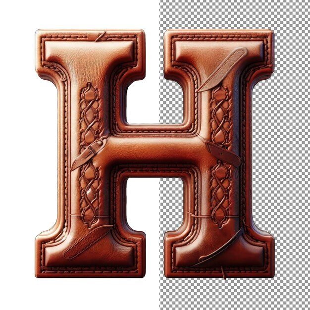 PSD ink and texture timeless elegance in leather letter isolation