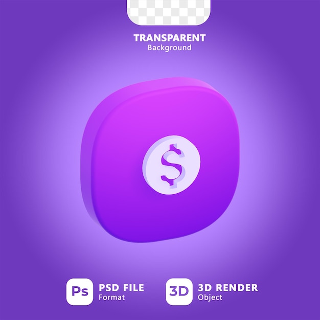 PSD inkomsten genereren 3d e-commerce icon set paarse gradiënt ui-elementen