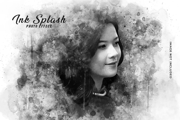 PSD inkt splash foto effect sjabloon