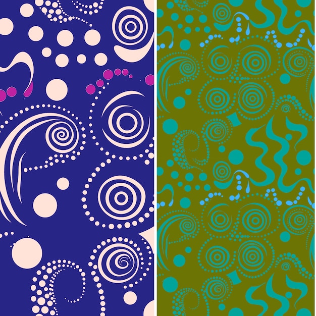 Inktvis met spiraalvormig silhouet Abstract Minimal Design en Rad Nature Pattern Vector Designs