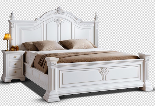 inlaid with perfect royal craftsmanship white wood bed