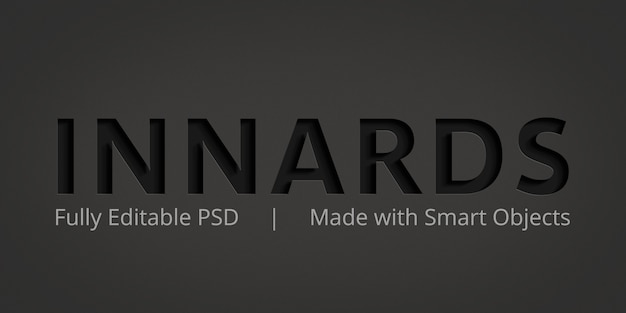 PSD innards editable text style effect