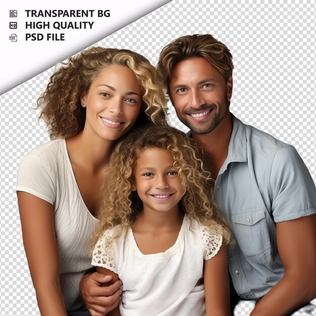 PSD innocent american family ultra realistic style white back